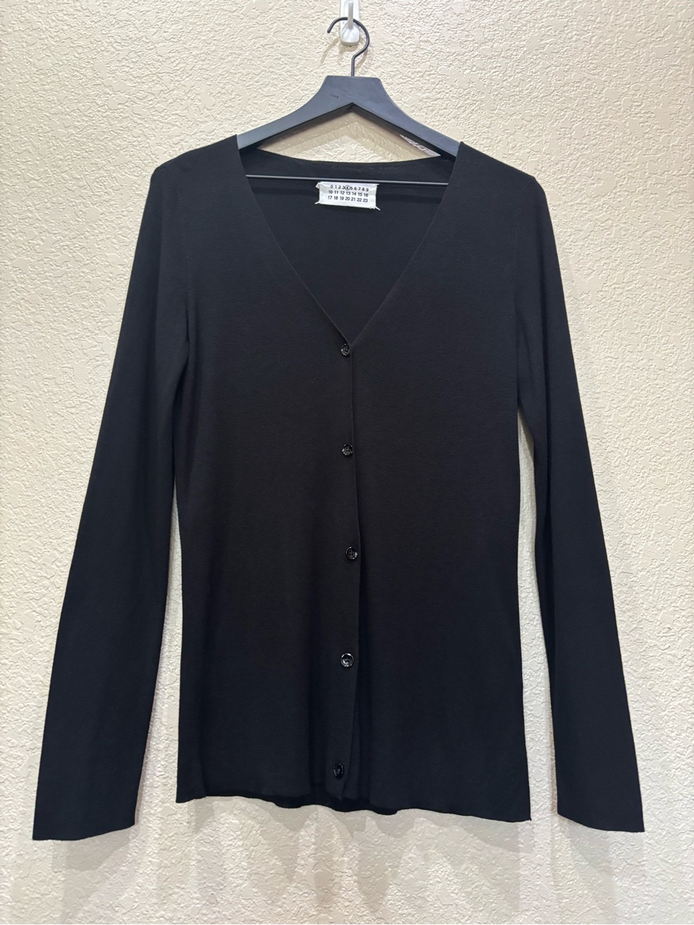 MM6 Maison Margiela Black V-neck Button-Up Cardigan Cashmere Minimalist Size 4